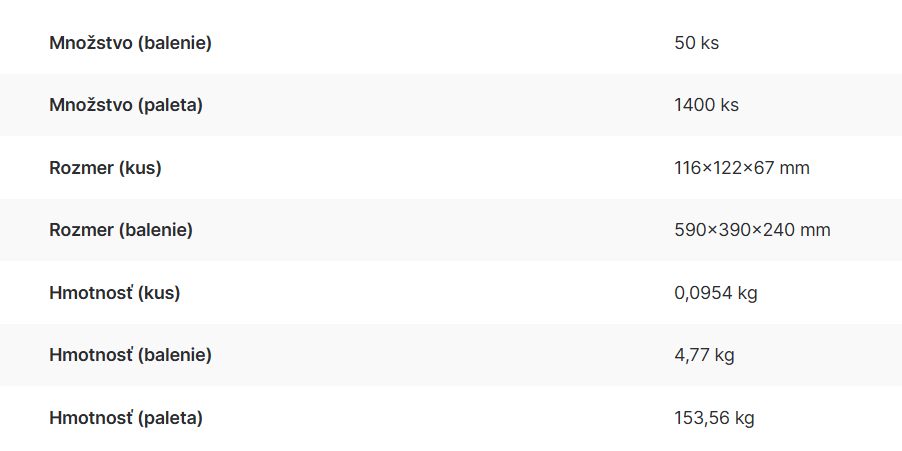 Low | Hrdlo pre napojenie na odpad DN110 - logistické informácie
