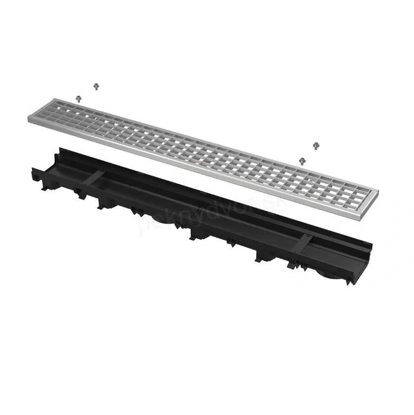 Low | Vonkajší žľab 60 mm s plastovým rámom a pozinkovaným roštom zvarok B125 | AVZ112-R103