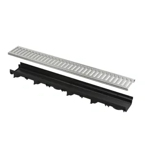 Low | Vonkajší žľab 60 mm s plastovým rámom a pozinkovaným roštom „C“ profilu A15 | AVZ112-R102
