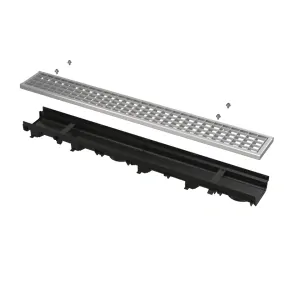 Low | Vonkajší žľab 60 mm s plastovým rámom a pozinkovaným roštom zvarok B125 | AVZ112-R103