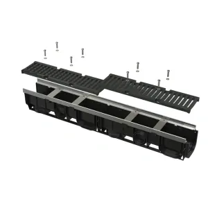 Vonkajší žľab 100 mm s kovovým rámom a liatinovým roštom D400 | AVZ103-R201