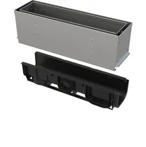 Vonkajší žľab štrbinový s asymetrickým revíznym nástavcom 160 mm, nerez | AVZ101S-R322R