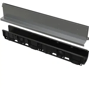 Vonkajší žľab štrbinový so symetrickým nástavcom 160 mm, nerez | AVZ101-R324