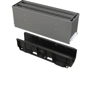 Vonkajší žľab štrbinový so symetrickým revíznym nástavcom 160 mm, nerez | AVZ101S-R324R