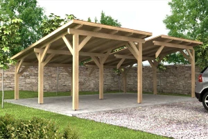 Modulový prístrešok s latovaním 330 x 500 cm+330 x 500 cm