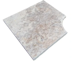 Bazénový lem – vnútorný roh Travertín Silver 45,7 x 33cm, hrúbka 3cm
