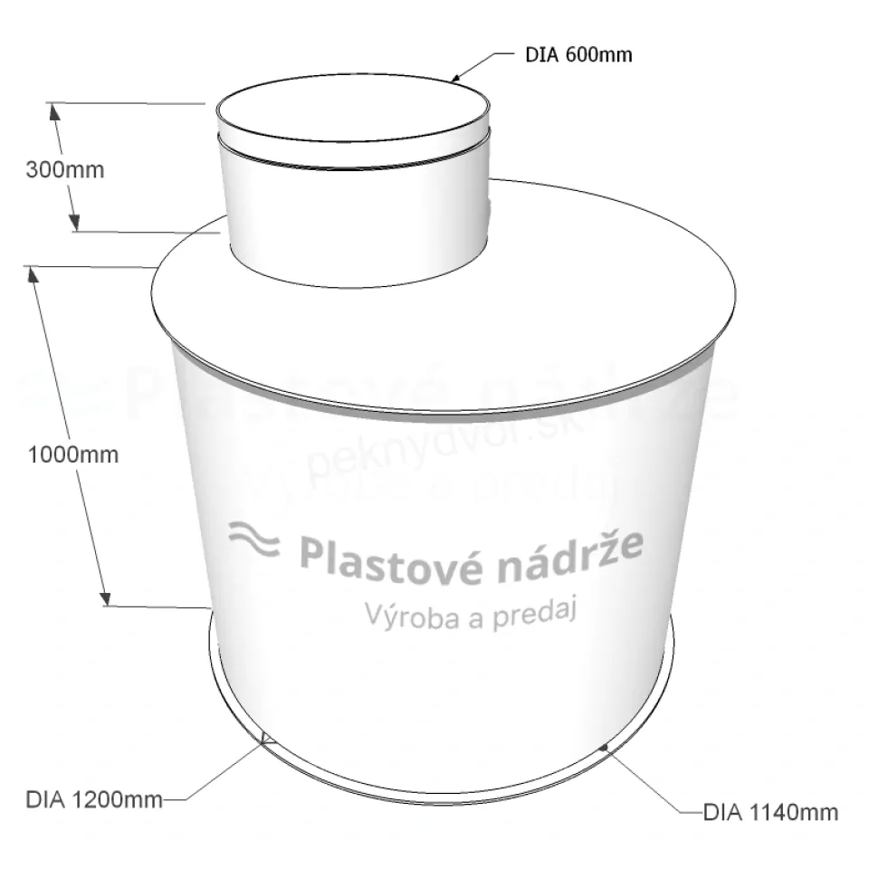 Plastová nádrž na dažďovú vodu | samonosná 1 m3
