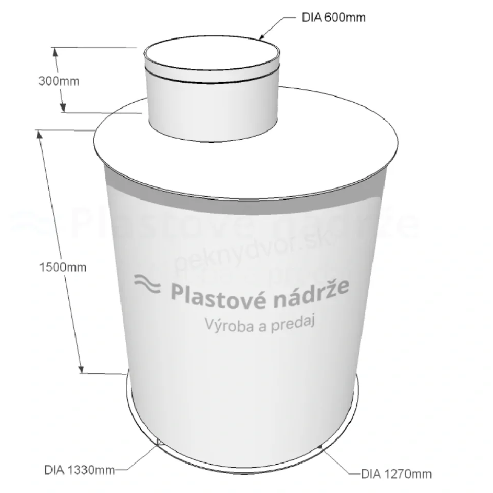 Plastová nádrž na dažďovú vodu | samonosná 2 m3