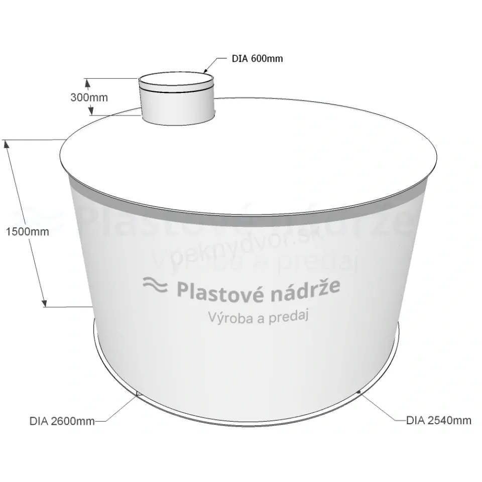 Plastová nádrž na dažďovú vodu | samonosná 7,6 m3
