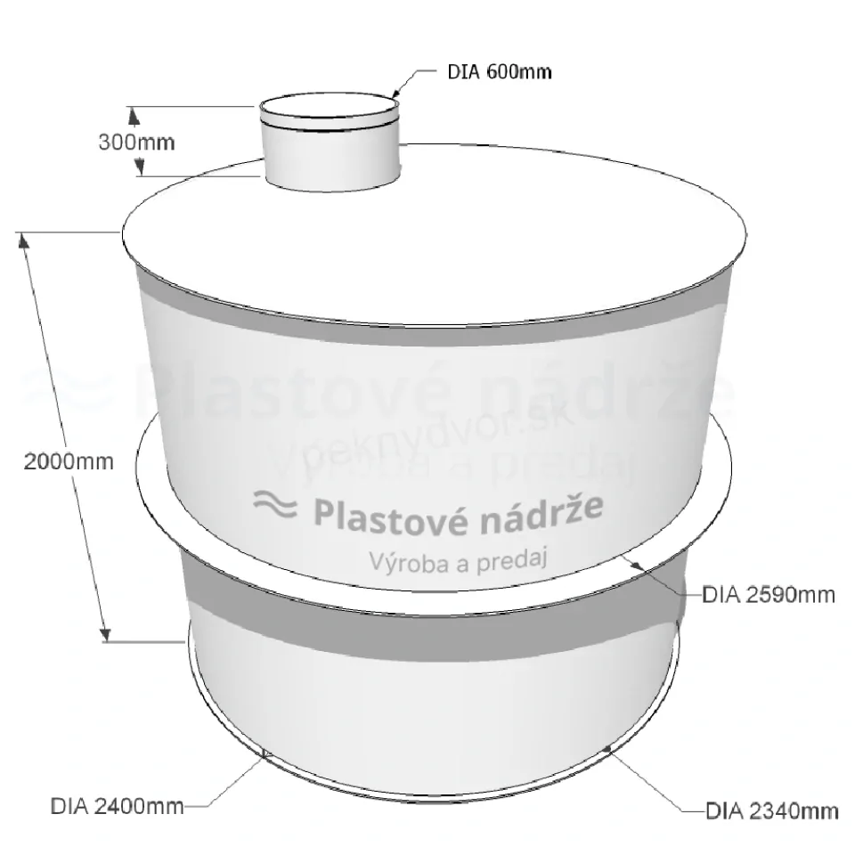 Plastová nádrž na dažďovú vodu | samonosná 8,6 m3