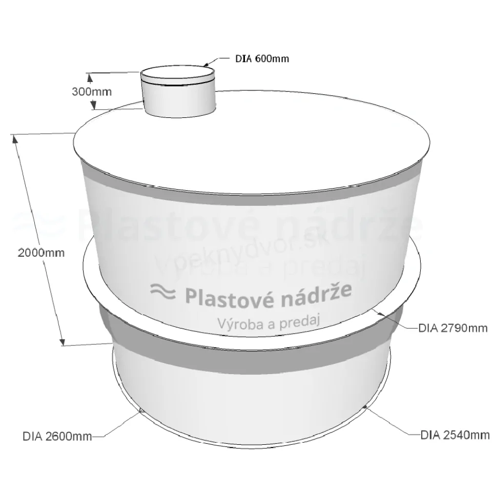 Plastová nádrž na dažďovú vodu | samonosná 10 m3