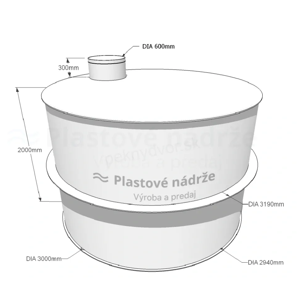Plastová nádrž na dažďovú vodu | samonosná 13,5 m3
