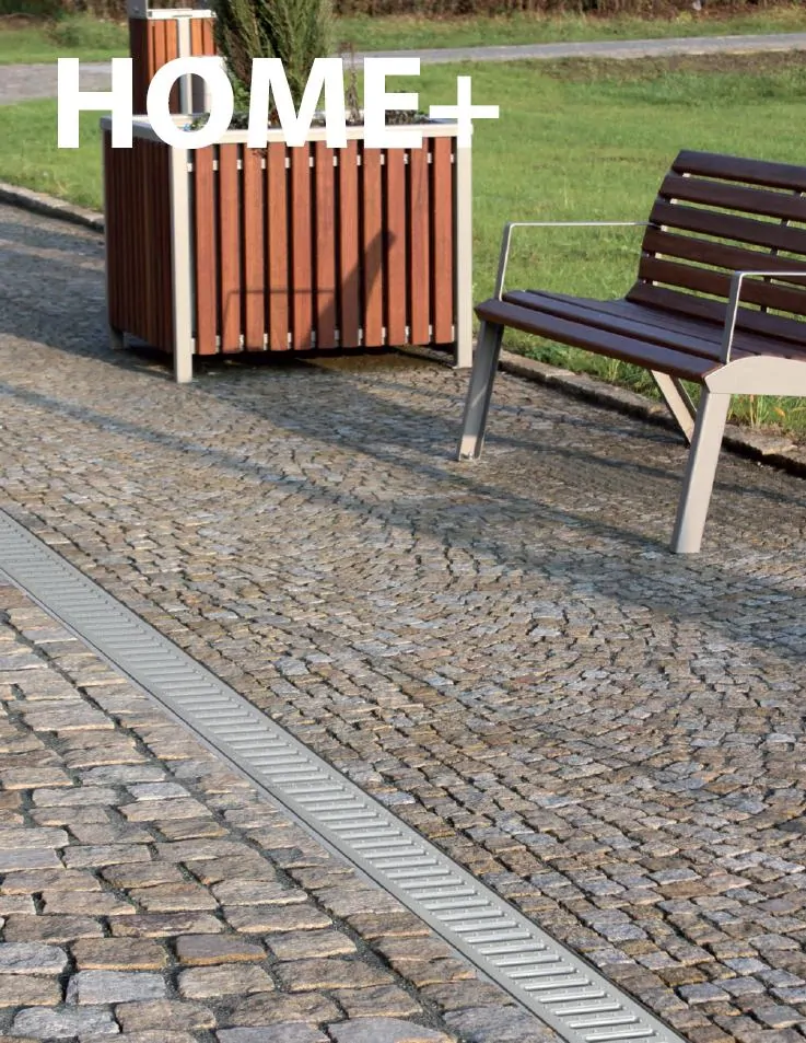 Vonkajší žľab 100 mm s plastovým rámom a pozinkovaným roštom „C" profilu A15 | AVZ102-R102