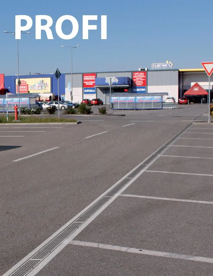 Vonkajší žľab 100 mm s kovovým rámom a pozinkovaným roštom C250 | AVZ103-R104