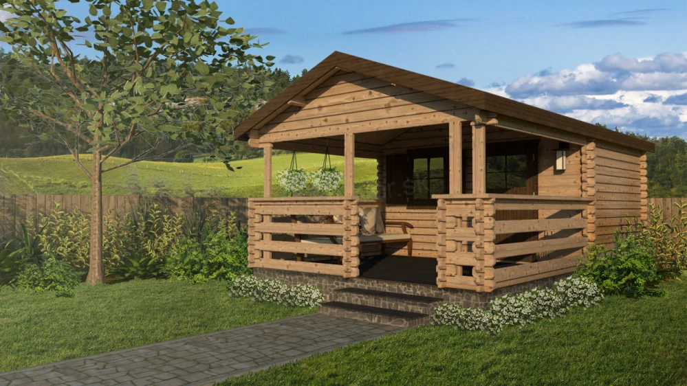 Záhradná chatka typ 950 - 295 x 295 cm + 300 cm terasa