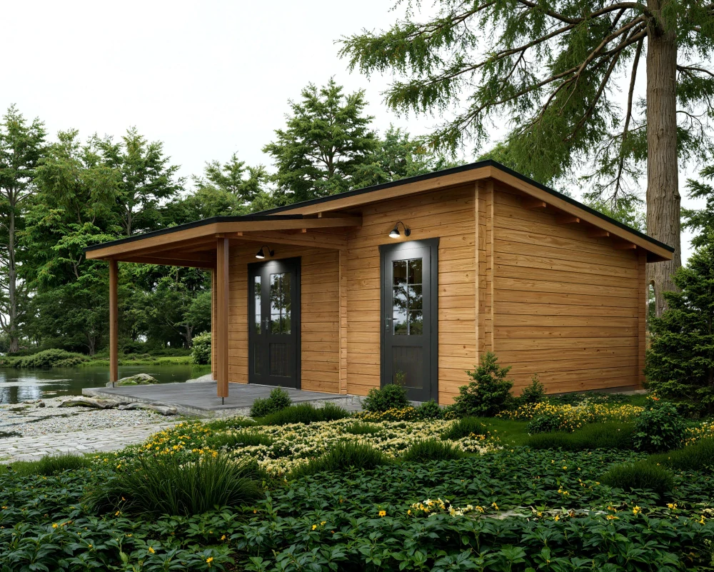 Záhradná chatka typ 111 - 595 x 295 cm + terasa