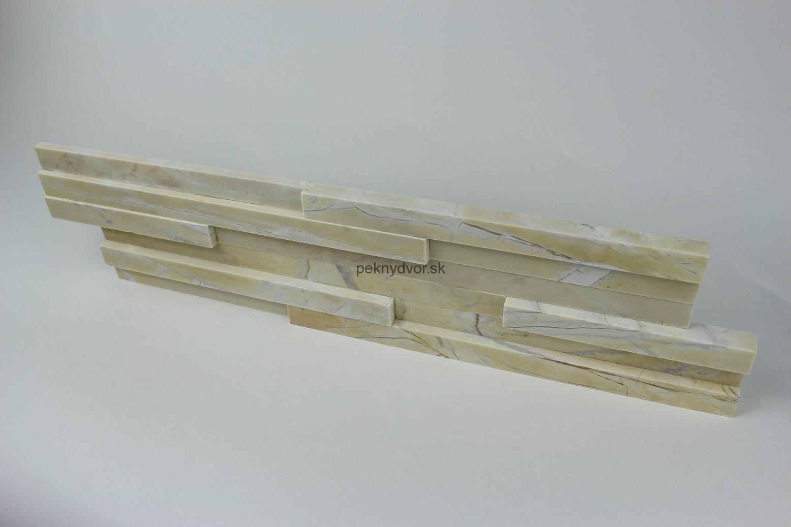 Mramor žltý leštený kamenný obklad 60 x 15 cm Z panel