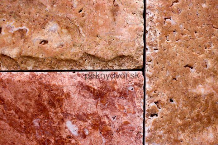 Travertín Red obklad / dlažba Francúzsky vzor hrúbka : 12mm