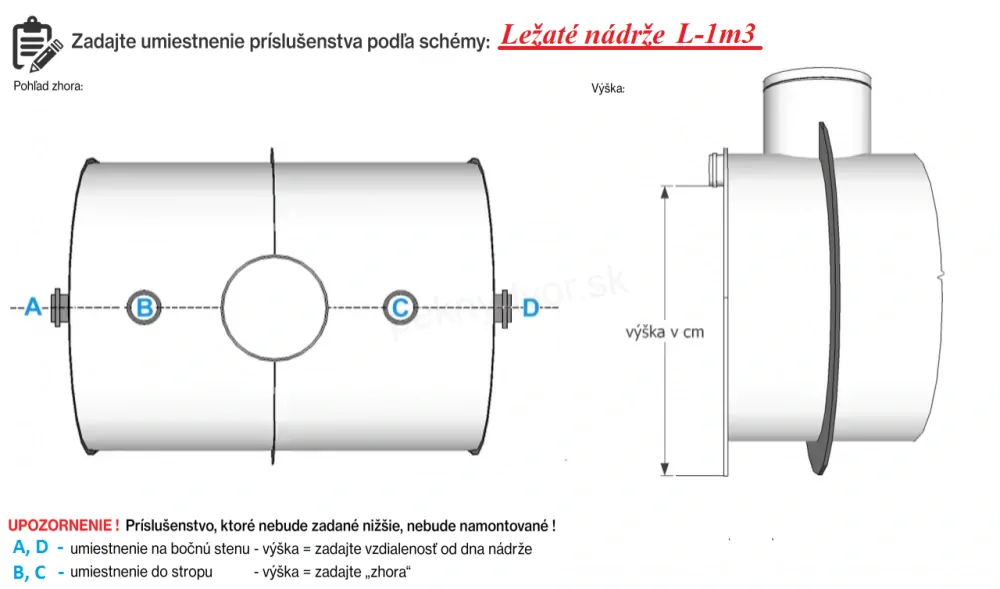 Plastová nádrž na dažďovú vodu | samonosná | ležatá 1 m3