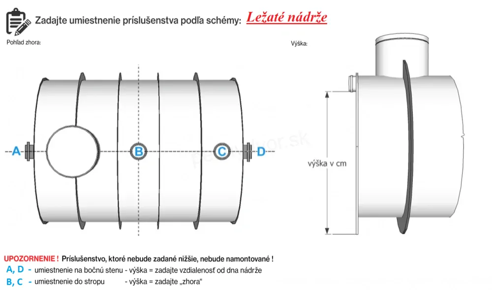 Plastová nádrž na dažďovú vodu | samonosná | ležatá 2 m3