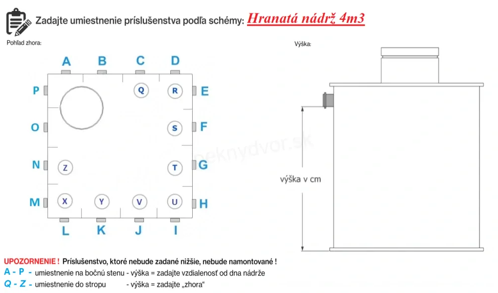 Plastová nádrž na dažďovú vodu | samonosná | hranatá 4 m3
