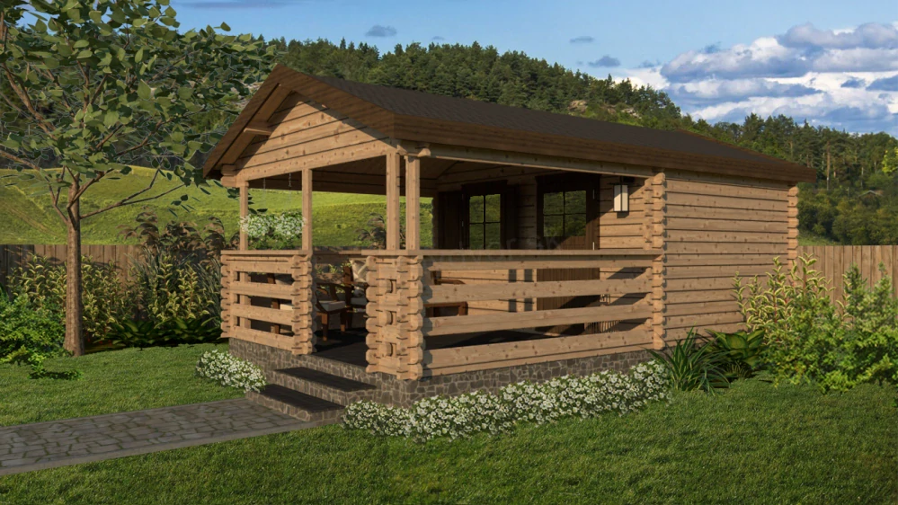 Záhradná chatka typ 950 - 295 x 295 cm + 300 cm terasa