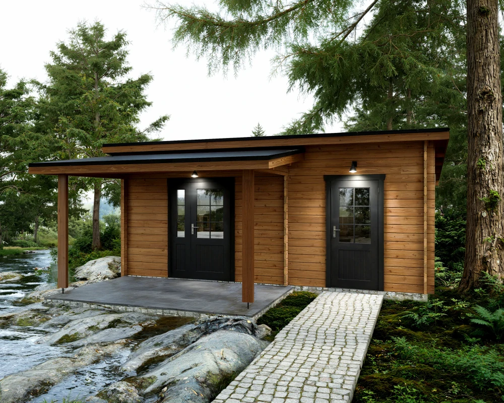 Záhradná chatka typ 111 - 595 x 385 cm + terasa