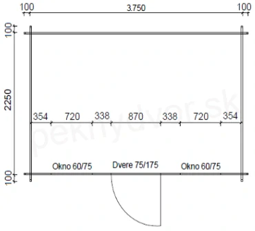 Záhradná chatka typ 105 - 395 x 245 cm