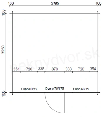 Záhradná chatka typ 105 - 395 x 345 cm