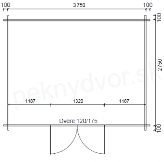 Záhradná chatka typ 109 - 395 x 295 cm