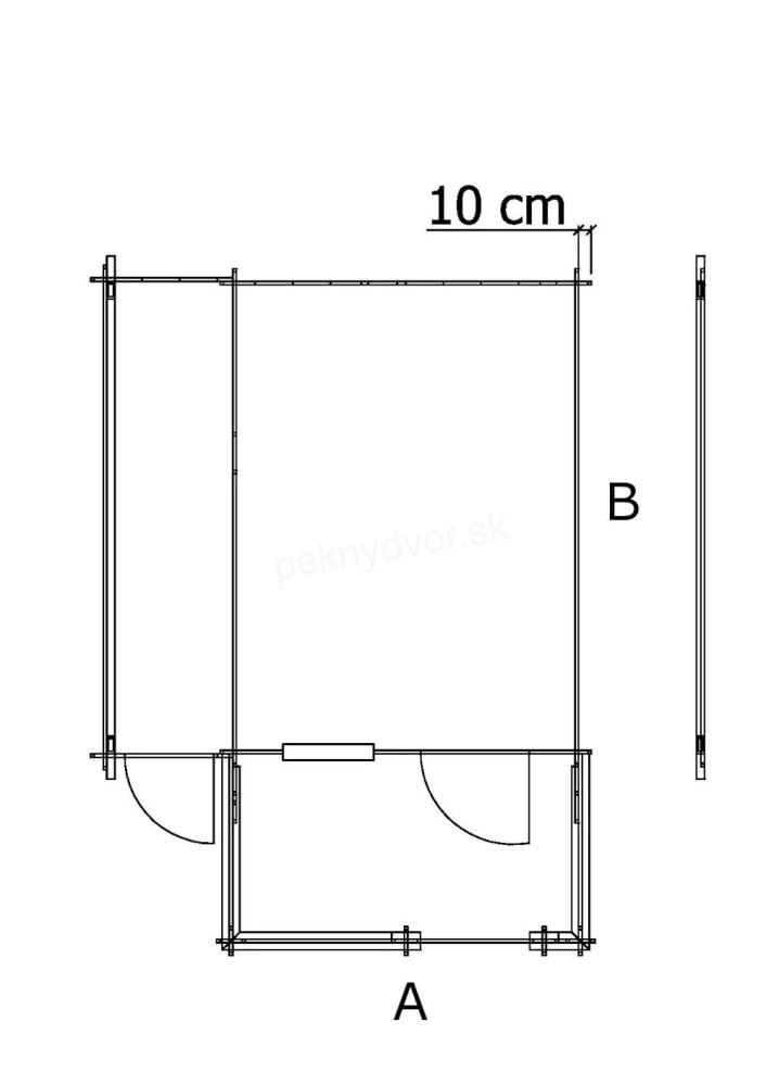 Záhradná chatka typ 945 PLUS - 395 x 295 cm