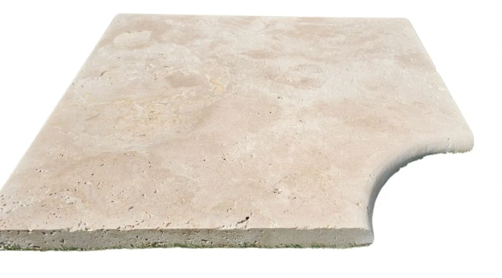 Bazénový lem – vnútorný roh Travertín Classic 45,7 x 33cm, hrúbka 3cm