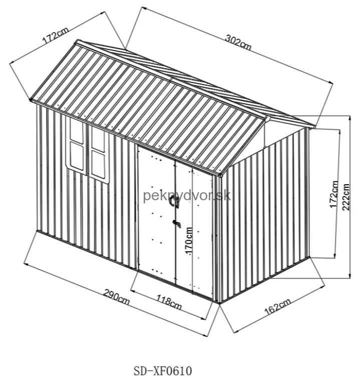 HECHT 6x10 NORD - záhradný domček